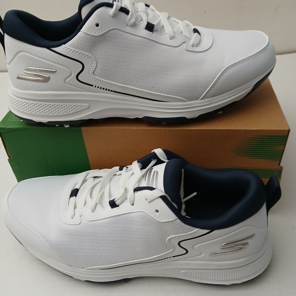 Skechers White/Navy Water Repellent Sneakers Go Golf Torque Size 10 New $55 - Picture 4 of 11